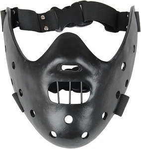 Maschera Hannibal Lecter Cosplay Il Silenzio degli Agnelli Mezza Faccia Killer Halloween - Foto 1 di 2