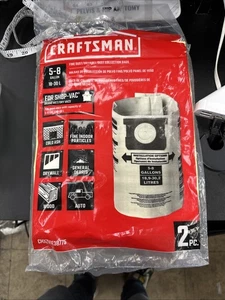 E-8. Craftsman Wet/Dry Vac Filter Bags 5-8Gal 2pk CMXZVBE38775 - Picture 1 of 7