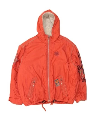 SCOTCH & SODA Mens Oversized Padded Jacket UK 38 Medium Orange Floral DS73 - Image 1 of 3