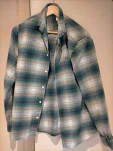 River Island Shirt Mens M Medium Button Down Flannel Plaid Check - Picture 1 of 6