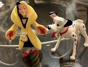 Lot 2 Vintage Disney 101 Dalmatiner Spielzeug biegbar Pongo BendEm & Cruella De Vil - Bild 1 von 4
