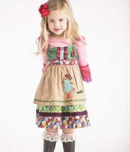 2Pc MJ Paint By Numbers Wonderful Winter Knot Dress W/ Vault Monet Ruffles HTF - Picture 1 of 6