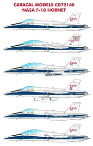 Caracal 1/72 decals for NASA F-18 Hornet - CD72140 - Picture 1 of 2