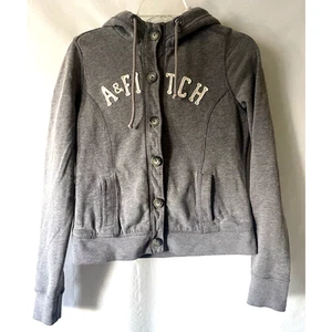 Sudadera con Capucha Forrada Juvenil Abercrombie & Fitch Parte Inferior Delantera M Gris Talla M - Imagen 1 de 12