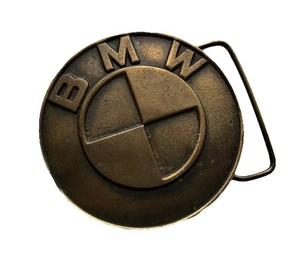 Vintage BMW Messing Gürtelschnalle Indiana Metal Craft IMC Bronze Patina Automobilia SCHÖN - Bild 1 von 14