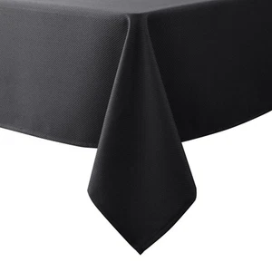 Textured Fabric Tablecloths 52 X 70 Rectangular, Black Water Resistant Spill ... - Picture 1 of 9
