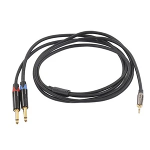 .›3.5mm 1/8 Inch Male To Dual 6.35mm 1/4 Inch TS Male Cable Stereo 1/4 To 1/8 BS - Picture 1 of 23