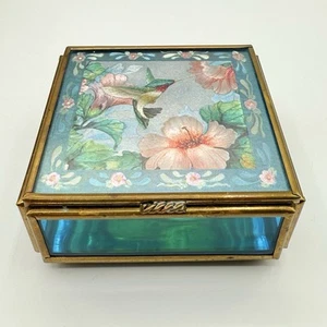 Vintage Enesco 1993 Thomas Cathy Art Hummingbird Trinket Box - Picture 1 of 12
