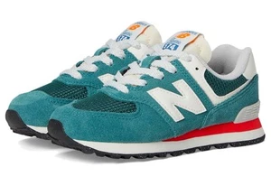 Children Athletic Shoes New Balance Kids 574 (Little Kid) Spruce/Blast Red - Picture 1 of 7