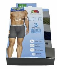 Men's Fruit of The Loom Everlight 3pk Tag Boxer Briefs Size Small