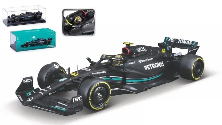 Modellino auto formula 1 F1 scala 1:24 Burago MERCEDES F1 LEWIS HAMILTON 2023 - Immagine 1 di 1