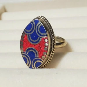 Lapis Korallen Ring - Bild 1 von 6