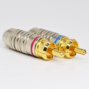 Conector adaptador de audio tipo soldadura enchufe macho RCA cobre chapado en oro 100 un. - Imagen 1 de 9