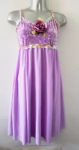 Abito donna adulto medio viola velluto body bordo glitter CHIAMA TENDA NUOVO SENZA ETICHETTE - Foto 1 di 16