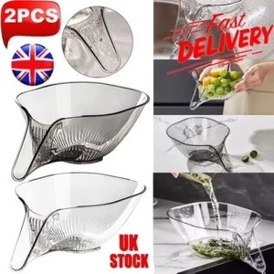 2x Multifunctional Drain Basket Drain Basket Funnel For Kitchen Sink TranspareBL - Picture 1 of 19