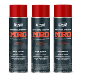 3-PACK 620-1423 Seymour Industrial High-Solids Spray Paint, Safety Red, 16 oz - Picture 1 of 7