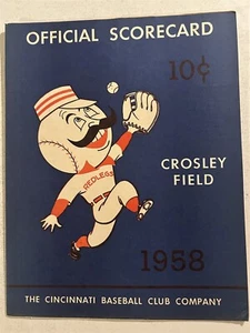 1958 CINCINNATI Reds PIRATES Scorecard Crosley Field FRANK ROBINSON Clemente - Picture 1 of 3