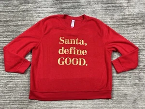 No Boundaries Sweater Juniors XXL 19 Red Long Sleeve Soft Santa Define Good - Picture 1 of 12