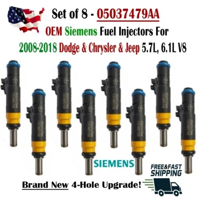 NUEVO x8 OEM SIEMENS 4 orificios actualización inyectores de combustible para Dodge Ram Chrysler Jeep V8 Foto 1 de 4