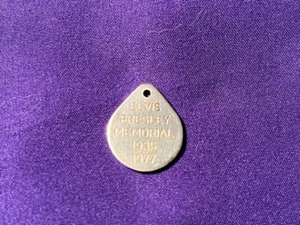 Tiny Small Gold Elvis Presley Memorial Charm 1935-1977 King of The Rock - Picture 1 of 3