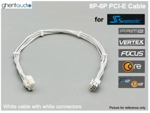 π24" White PCI-E (GPU) 6P Cable for Seasonic: PRIME VERTEX FOCUS CORE - Afbeelding 1 van 1