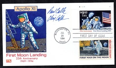 US 1994 FIRST APOLLO XI MOON LANDING $9.95 EXPRESS MAIL STAMP FDC WITH AUTOGRAPH - Image 1 of 3