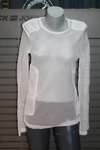 Helmut Lang Damen Langarm Shirt weiss transparent Made in Italy Vintage - Bild 1 von 7