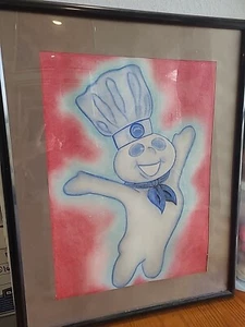 HANDGEMACHTES PORTRAIT Pillsbury Doughboy 23 Zoll x 29 Zoll GEBRAUCHT - Bild 1 von 4