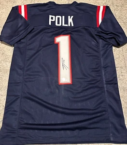 Ja'Lynn Polk New England Patriots Autogramm signed Custom Trikot BAS Hologramm + - Bild 1 von 3