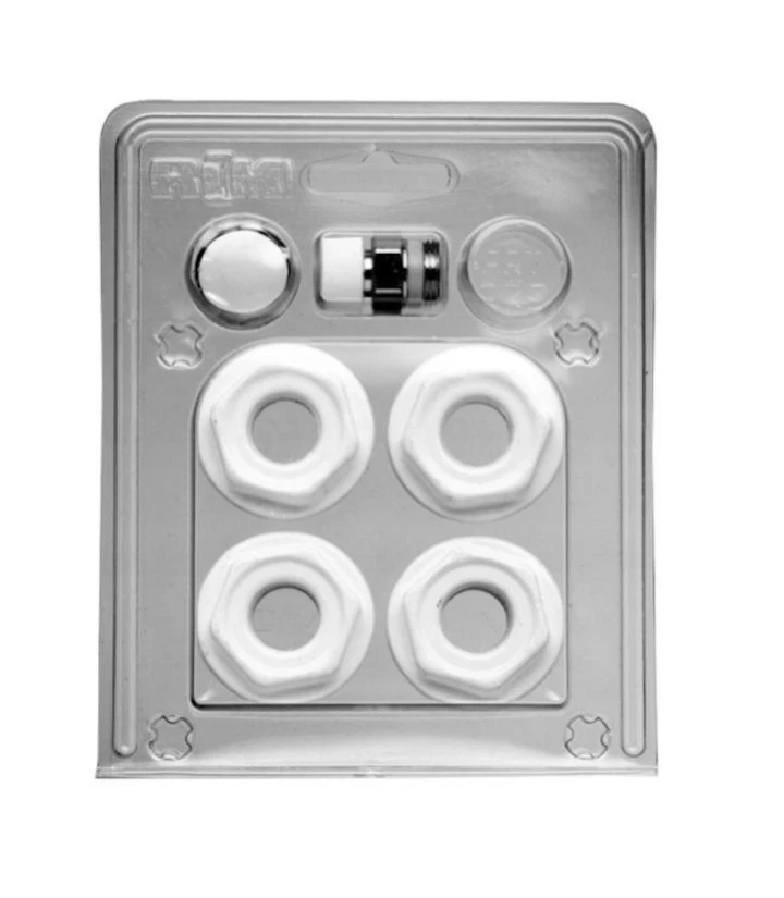 Kit Tappi Riduzioni Valvolino Bianco per Radiatori D.1"x3/8 - D.1"x1/2 - Immagine 1 di 1