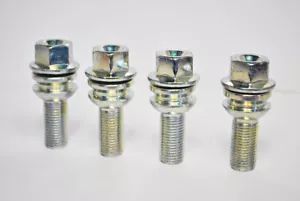4 x M14 x 1.5, 37mm Thread, Radius Seat Wheel Bolts (Silver) - Picture 1 of 2
