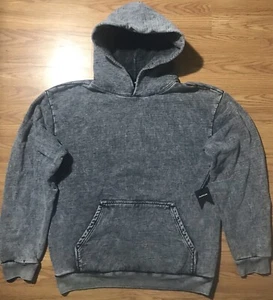 Talentless Mens L Gray Acid Wash Hoodie Sweatshirt Heavy Cotton Pullover NWOT - Picture 1 of 13