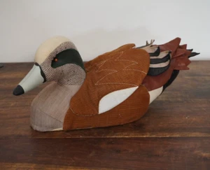 Lynda Cox Folk Art American Wigeon 14" Sewn Fabric Duck Decoy Doorstop - Picture 1 of 12