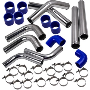 2.5" 64mm Ladeluftkühler Rohrleitung Schlauch Kit mit Silikonschläuche Klemmen - Picture 1 of 12