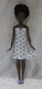 Handgefertigte Kleidung für 10,5 Zoll zierliche Modepuppen, Kleid, Halskette, Handtasche #42 - Bild 1 von 3