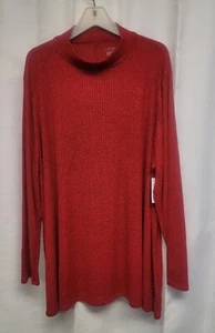 Lane Bryant Womens 26/28 Long Sleeve Red Tunic Top Swing Collection NWT      B44 - Picture 1 of 7