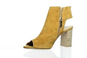 VaneliGold Womens Bisa Cuoio Suede/Gold Buckle Open Toe Heels Boots/Booties - Picture 1 of 4