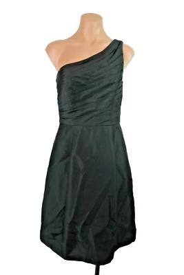 Vestido de cóctel plisado Monique Lhuillier un hombro corto damas de honor talla 6 Foto 1 de 4