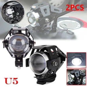 2PCS Motorcycle LED Headlight Driving Fog 125W U5 Spot Lamp For Kawasaki Vulcan - Picture 1 of 8