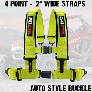 2" 4 Point UTV SXS Harness Auto Style Buckle RZR Teryx X3 Talon YXZ1000R YELLOW - Bild 1 von 10