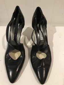 Via Spiga black pointy toe Strapped pumps size 9.5AA Made In Italy - Picture 1 of 5