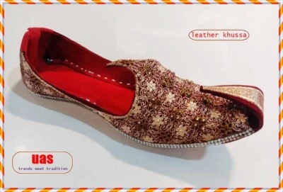 JAMAWAR TRADICIONAL EE. UU. 6.7,8 9 10 HOMBRES HECHO A MANO CUERO KHUSSA Foto 1 de 3