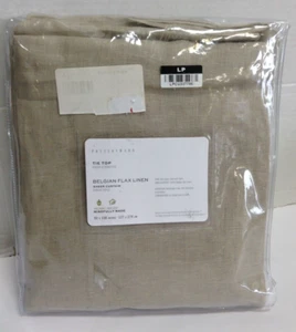 Pottery Barn Belgian Flax Linen Tie Top Sheer Drape Curtain Panel 50x108 FLAX - Picture 1 of 4