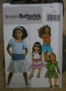 * BUTTERICK * MÄDCHEN SHRUG TOP ROCK SCHNITTMUSTER * #B4969 * ~ GR. CL 6 7 8 - Bild 1 von 1