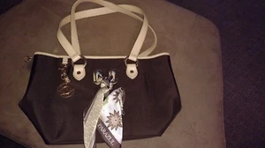 PARAZUL BEAUTIFUL EXTRA LARGE HANDBAG/TOTE BROWN WITH TAN TRIM - Picture 1 of 4