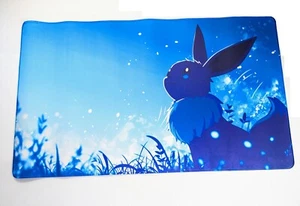 Eevee CCG Playmat - Pokemon Eevee TCG Playmat - Blue Premium Eevee Card Game Mat - Picture 1 of 10