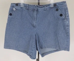 Westport Denim Women's Blue and White Striped Shorts Size 20W - Picture 1 of 5