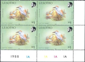 Lesotho 1988 Cattle Egrets/Nature/Wildlife/Birds 4 x 1v c/b (a22) - Picture 1 of 1