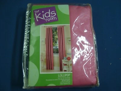 NIP One Pr The KIDS ROOM Lollipop Tab Top Curtain Panels Popsicle PINK 84" x 84" - Image 1 of 4