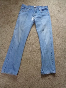 LEVIS MEN'S ORIGINAL 501 JEANS 38X34 ACTUAL DISTRESSED PATCHED JEANS - #2 - Picture 1 of 6